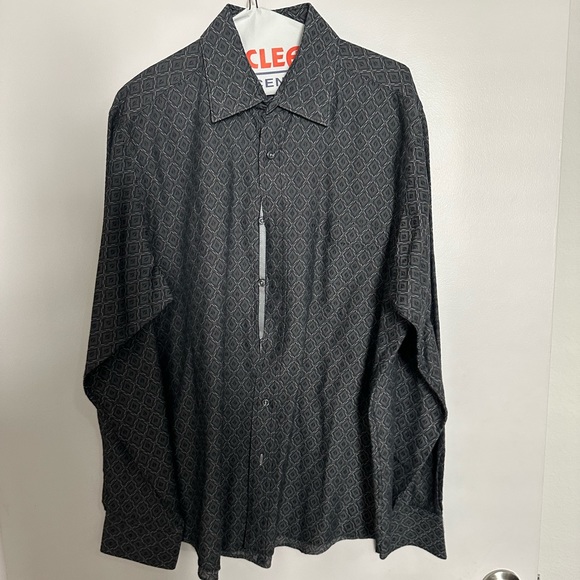 Bugatchi Uomo Black Long Sleeve Men's Dress Shirt Size Large - Picture 1 of 6